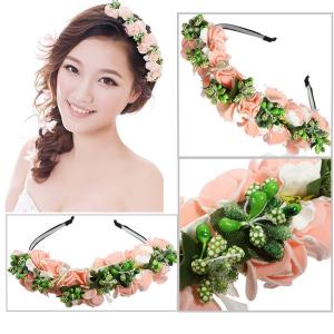 Korean DIY bride wedding tiara flower travel photographs pictorial hair bands