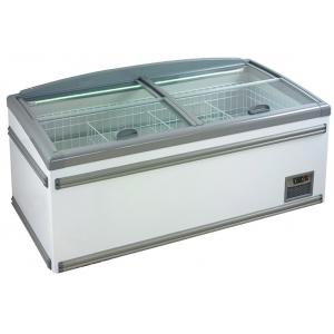 630L Four Sliding Glass Door Island Freezer , Commercial Deep Freezer For Supermarket