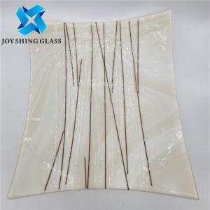 China Fabric Wire Mesh Laminated Glass 3mm - 19mm Safety Tempered Art Glass supplier