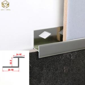 China OEM Extruded Aluminum Profiles Transition Trim For Door Ceramic Wall Panel supplier