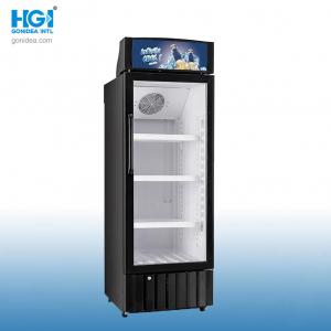 200L Single Glass Door Upright Showcase Cooler For Supermarket Beverage Display