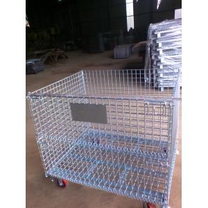 China wire mesh stroage box, stack rack storage box ,foldable storage cage supplier