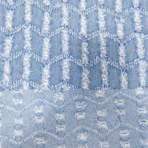 10s 330gsm Brilliant Jacquard Clothing Fabric Twill Washed Denim Fabric