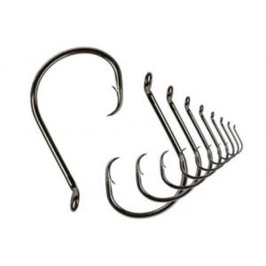 High Carbon Steel Sea Fishing Hooks / Circle Fishing Hooks Black Color