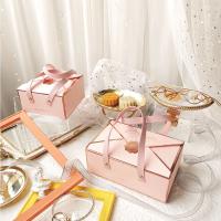 Bronzing Portable Handle Paper Candy Packaging Box For Wedding Party Guest Gifts