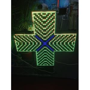 China Pharmacy Cross P10 Scrolling LED Sign Dual Color IP65 , Advertising Custom Led Signs supplier