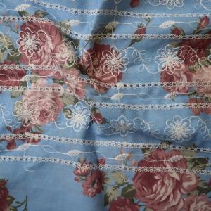 Waterproof Organic Cotton Fabric Weft Printed Embroidered 60S 105 Gsm