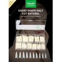 China Sharp Drops Shape Half Cut False Nail French Style Artificial Nail With ABS on sale