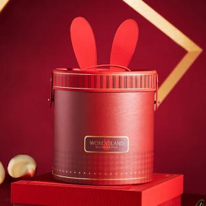 Custom Bucket New Year Gift Box Portable Cylinder Empty Rigid Gift Boxes