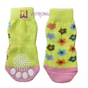 Pet Anti Slip Knit Dog Socks&Cat Socks with Rubber Reinforcement Paw Protector