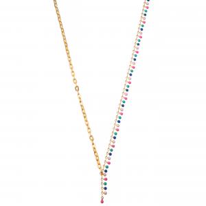 Multicolor Beaded 14K Gold-Plated Chain Link Gemstone/Pearl/Turquoise Pendant Necklace