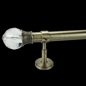 China Crystal Ball Type 60cm Double Stainless Steel Curtain Rods supplier