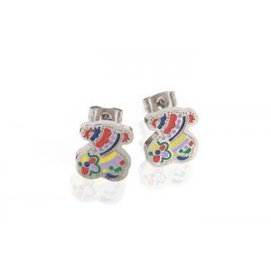 Colorful Stainless Steel Earrings Charm silver stud earrings For Girls