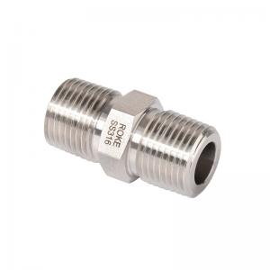 China Stainless Steel Forged Pipe Fittings NPT/BSPT Male Thread Connectors Hex Nipple supplier
