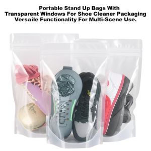 China Portable Stand Up Bags With Transparent Windows For Shoe Cleaner Packaging Featuring Versatile Functionality For Multi-Scene Use. wholesale