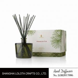 China Blackish green color bottle with natural stick and rigid gift box supplier