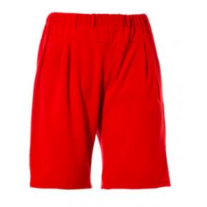 China Red Color Ladies Casual Shorts Red Women'S Elastic Waist Shorts With Belt Loop supplier