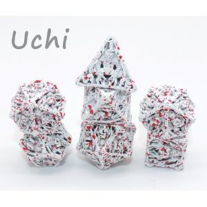 China White Metal Mini Polyhedral Dice Hand Pouring For Collection supplier