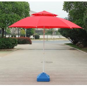 China Folding Windproof Beach Umbrella Lightweight White Power Coated Wire Pole supplier