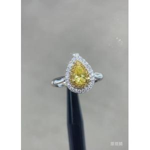 Synthetic Lab Diamond Jewelry 1ct Yellow Pear Diamond Ring