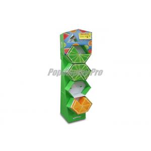 China Impact Kleenex Tissue Display Standee Green With 4 Hexagon Shelves supplier