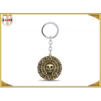 China Personalized Small Metal Key Chain Rings For Collections Gifts Skull Shaped Brass Plating on sale