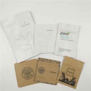 Mini Kraft Paper Cosmetic Pouch Packaging With Zipper Empty Foil Coffee Tea Pill Sachet