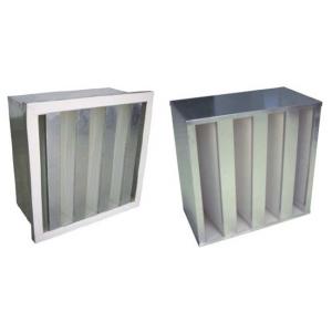 China Low Pressure Drop V Bank Air Filter , Mini Pleat HEPA Filter With CE Certification supplier