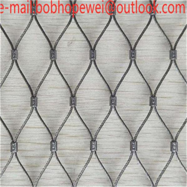 wire rope net/stainless steel cable net/rope fence netting/rope mesh netting
