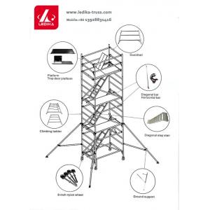 Safety Aluminum Scaffolding Tower Outdoor Work Bench Easy Assembled