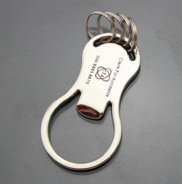 Die casting metal business car keychain blank engrave logo beer bottle opener