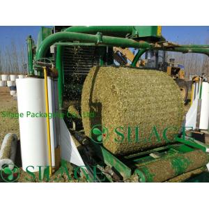 HDPE White Bale Wrap Net With Green Line