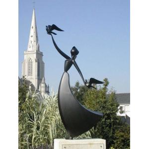 OEM Metal Art Sculptures Brass Abstract Figure Sculpture Garden Park Square Decoration