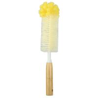 China Long Bamboo Handle Sponge Bottle Cleaning Brush For Kitchen on sale