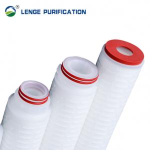 5 Inch DIPTFE Membrane High Flow Pleated Cartridge With Silicone Rubber Seal