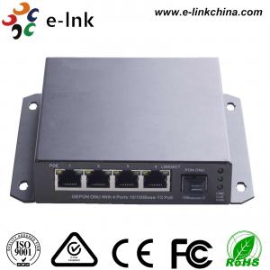 China E- Link Industrial POE Fiber Media Converter 4 Port EPON ONU With PoE 1 Uplink GEPON Port supplier
