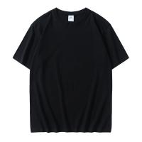China Fashionable Plain Organic Cotton T Shirts Anti Pilling Plain Black Cotton Shirt on sale