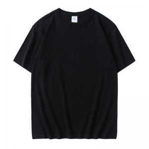 China Fashionable Plain Organic Cotton T Shirts Anti Pilling Plain Black Cotton Shirt supplier