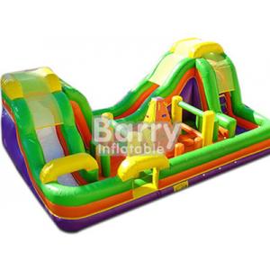 China Outdoor Inflatable Bouncy Obstacle Course Combo Slide With Small Climbing Wall supplier