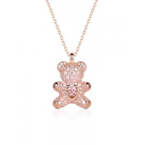 China Top quality Stainless Steel Bear Pendant Necklace Personalized Necklace Jewelry Women Gifts wholesale