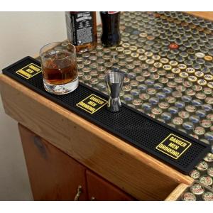 Custom Danger Drinking Rubber PVC Bar Rail Mat / Non Slip PVC Beer Mat In Black Color