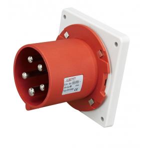 IP44 Water Resistance 3 Phase 5 Pin Plug , Panel Mounted 3 Phase Power Plug