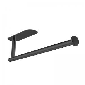 China Kitchen Under Cabinet Stainless Steel Paper Towel Holder Wall Mounted Adhesive Black supplier