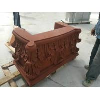 China SGS Certified Pure Red Sandstone Carving Garden Decorative Stone Relief Art on sale