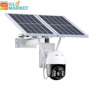 Wifi Tuya Smart Solar Camera 20Watt Outdoor Surveillance PTZ Camera With Solar Panels