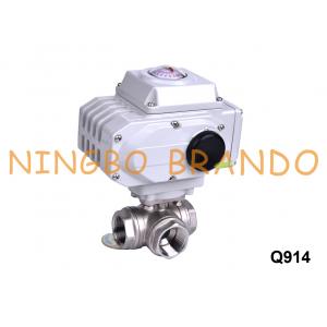 China 1'' Stainless Steel 3 Way Ball Valve With Electric Actuator 24V 220V supplier