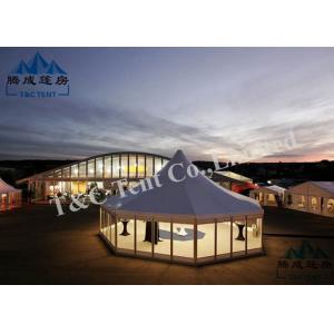 Portable Holiday Hotel Bell Tent With VIP Cassette Flooring / Double Wing Glass Door