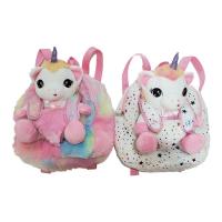 China 0.23m 9.06in Pink Unicorn Plush Toy Backpacks Personalised Unicorn Backpack For for sale