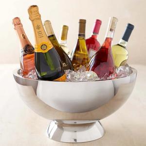 Silver Stainless Steel Champagne Cooler Customize Wine Ice Bucket