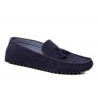China Stitching Style Flats Mens Black Driving Shoes , Moccasin - Gommino Suede Driving Shoes on sale